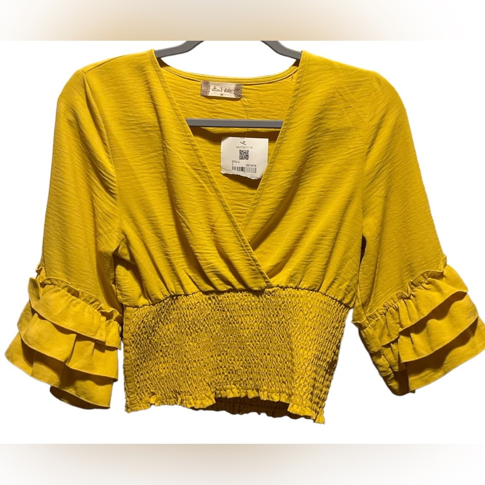 NWT Altar’d State Mustard Color Crop Top/ Sweater